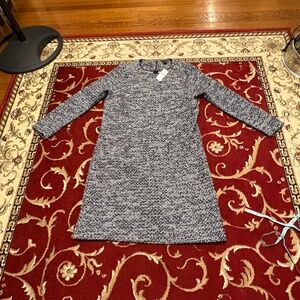 NWT Ann Taylor Tweed Knit Dress, Black and White